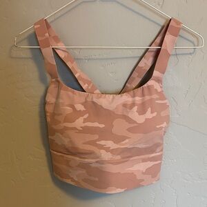 Athleta Camo Sports Bra in Pink and Tan